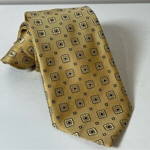 Ermenegildo Zegna Thick 100% Silk Geometric All Over Pattern Classic Power Tie